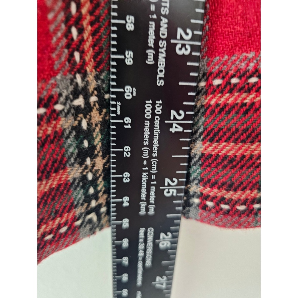 Dark Academia Live a Little Plaid Blazer Womens 1X Red Wool Blend Peplum Jacket - Picture 6 of 10